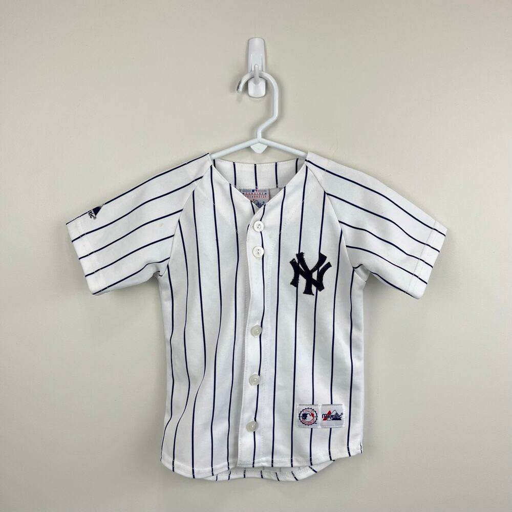 Vintage Majestic New York Yankees Jeter 2 MLB Baseball Jersey Youth Small USA